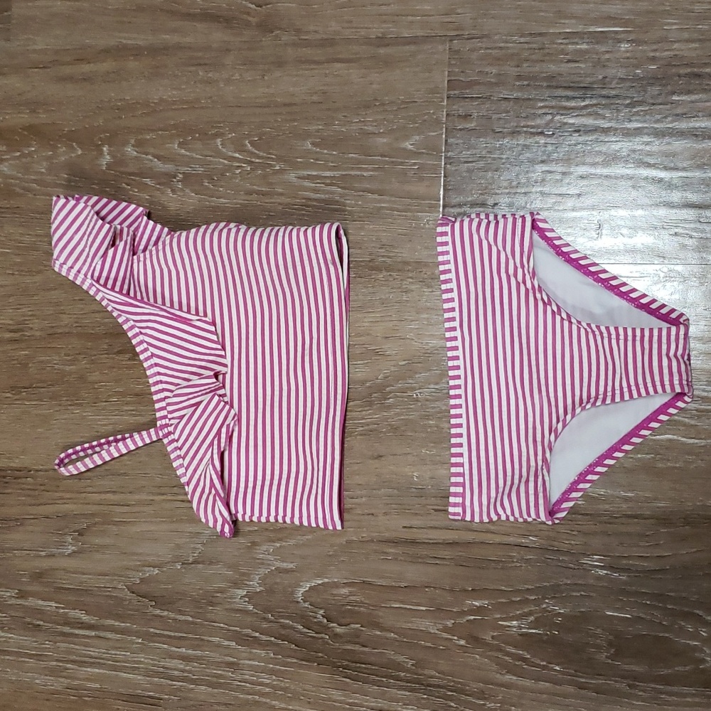 (3Yrs) Joe Fresh Toddler Girl's Striped Ruffle Two Pieces Swimsuit Tankini Beach